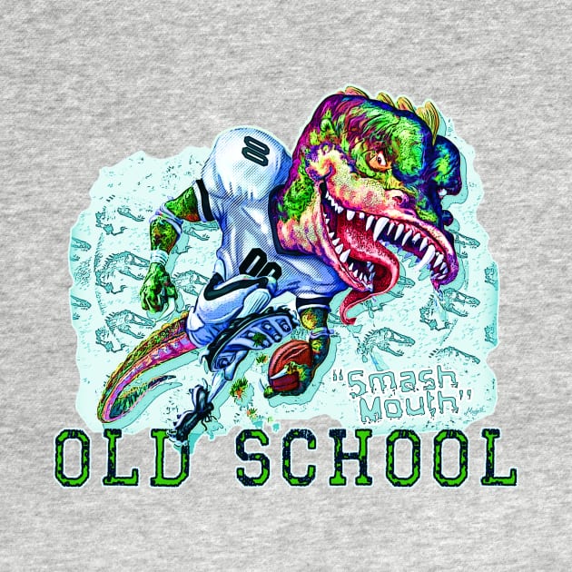 Old School Dinosaur Football by Mudge